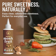 NatriSweet monk fruit liquid drops in tea for natural flavor enhancement.