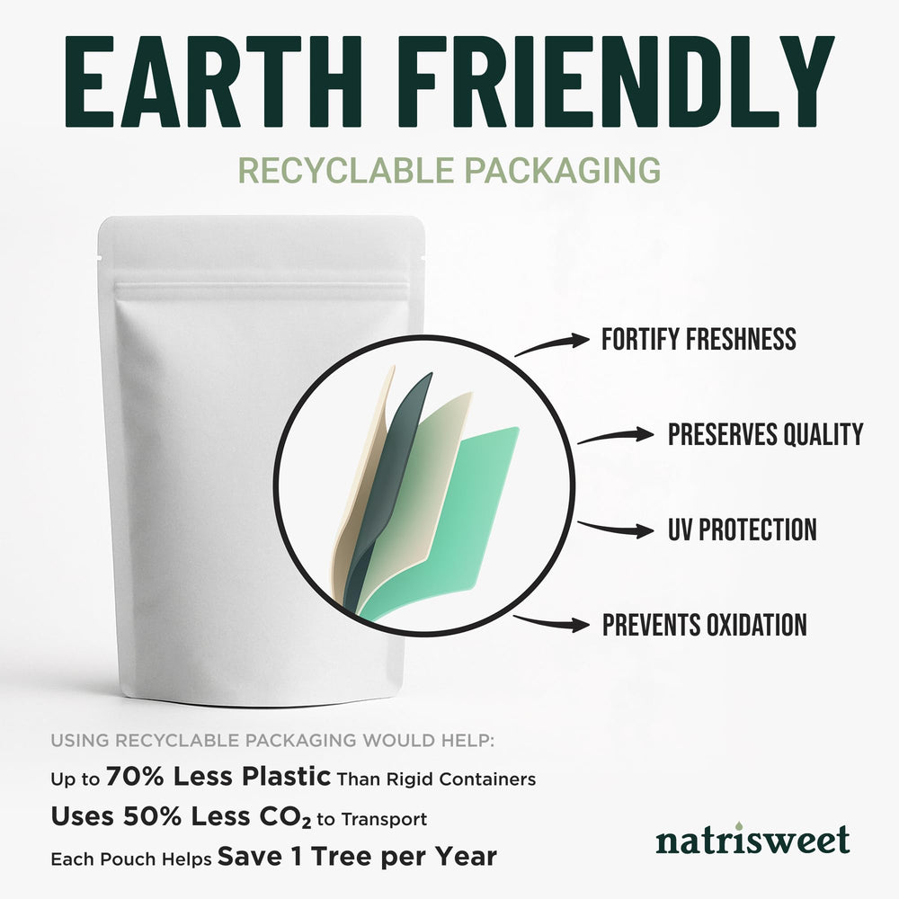 NatriSweet monk fruit powder dissolving in tea for quick, sugar-free flavor