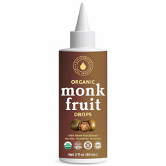 NatriSweet organic monk fruit liquid bottle ready to sweeten beverages naturally.