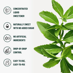 NatriSweet pure stevia extract drops provide clean sweetness without sugar.