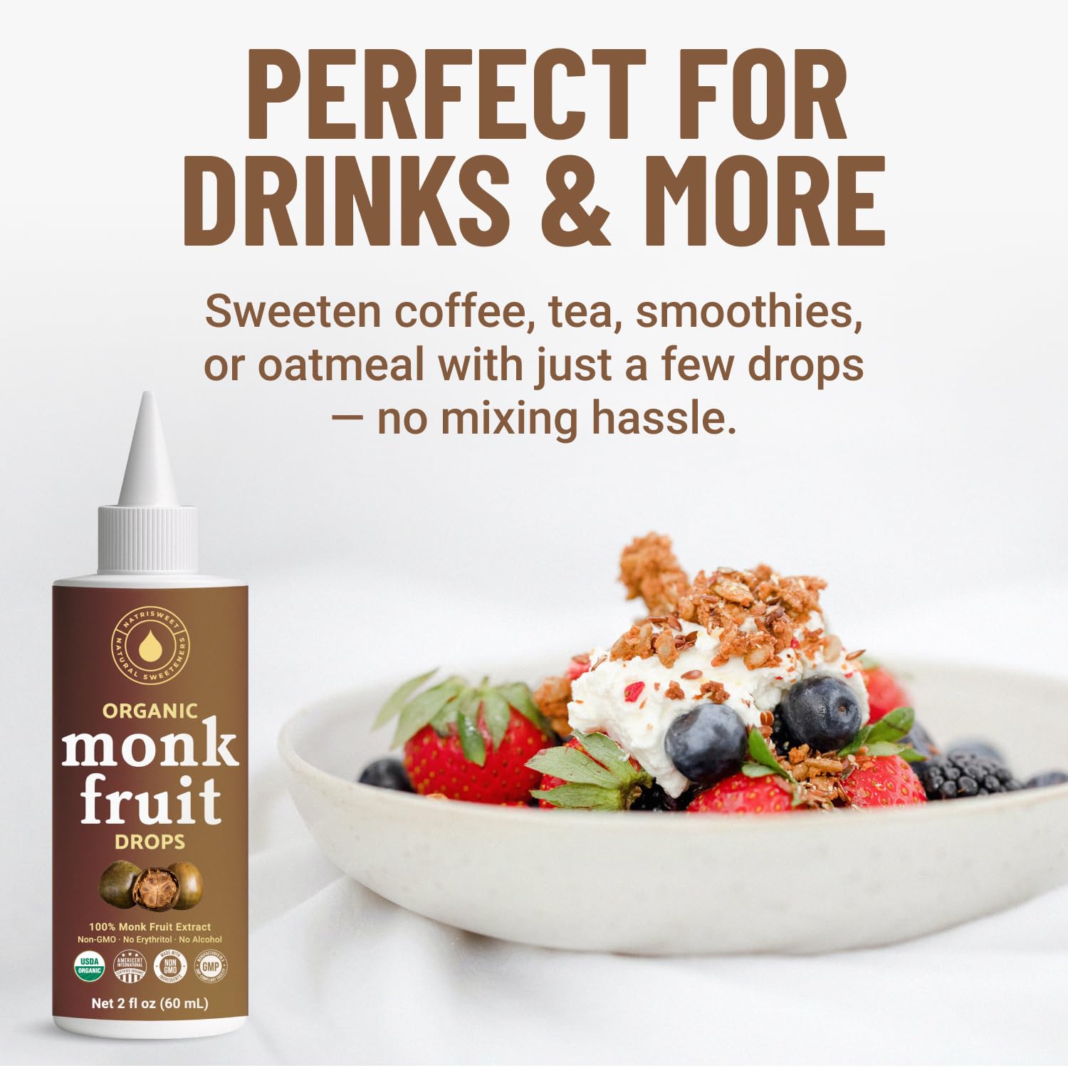 NatriSweet zero sugar and zero calories option for beverages.