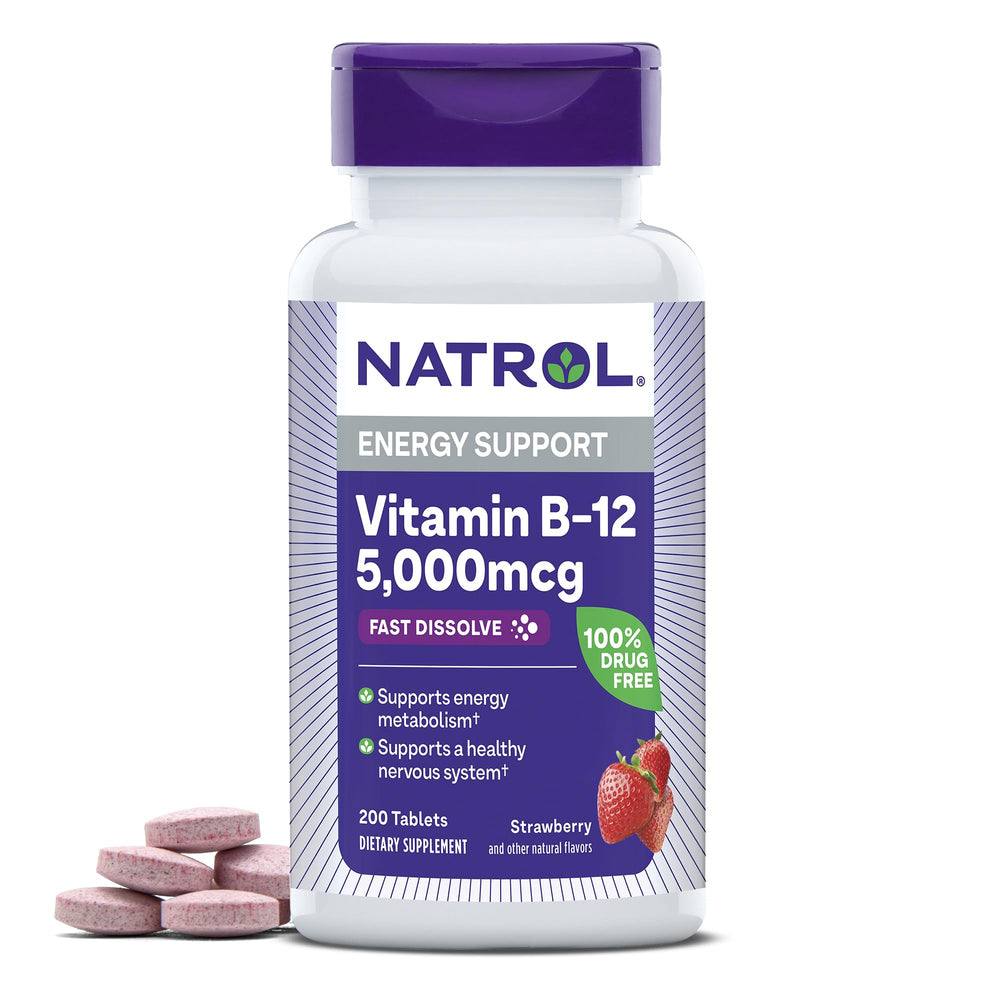 Natrol B12 5000 mcg fast-dissolve tablet ready for daily use