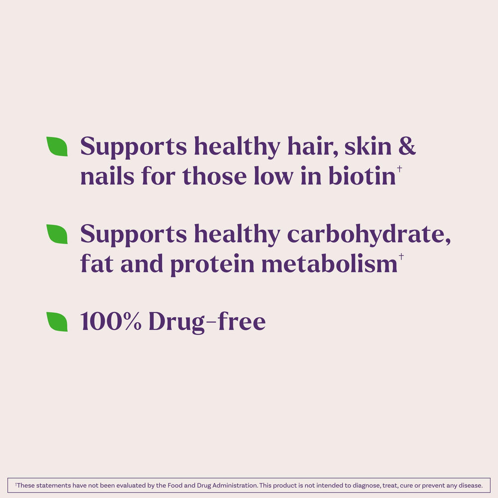 Natrol Beauty Biotin 100-day supply box emphasizes easy daily routine