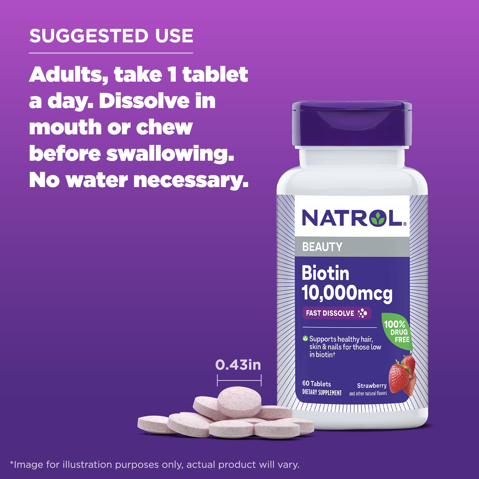 On-the-go use with Natrol Biotin tablet for travel-friendly daily care
