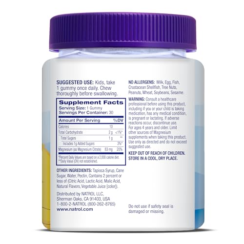 Natrol Kids Magnesium Citrate Gummies 30-day supply, easy part of nightly routine.