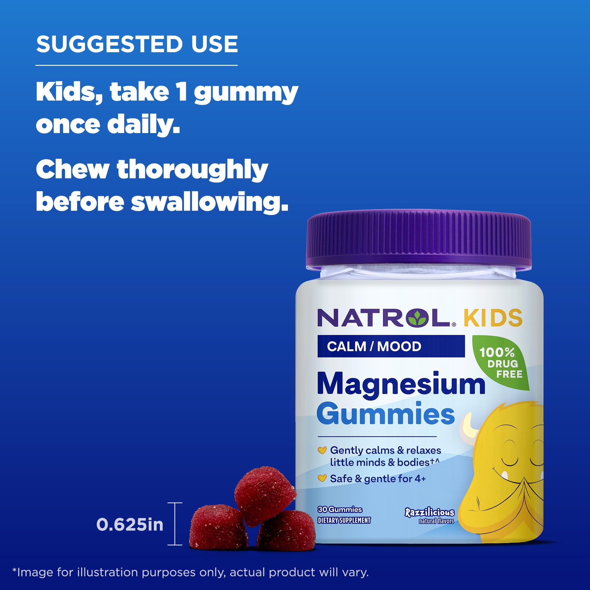 Natrol Kids Magnesium Citrate Gummies packaging display, attractive bundle with 30-day supply.