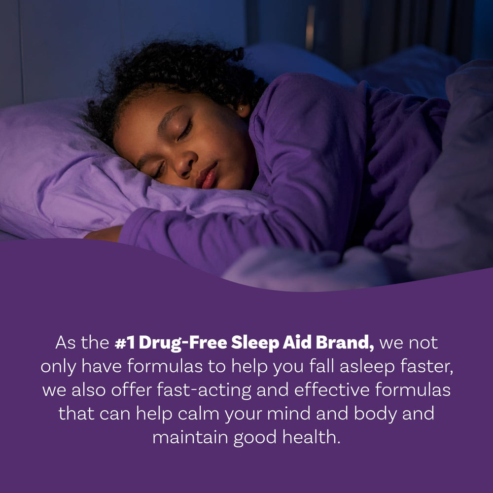 Dosing guidance shows 30 minutes before bed for easy timing.