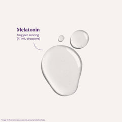 Natrol Liquid Melatonin 4 mL per dose for bedtime use.