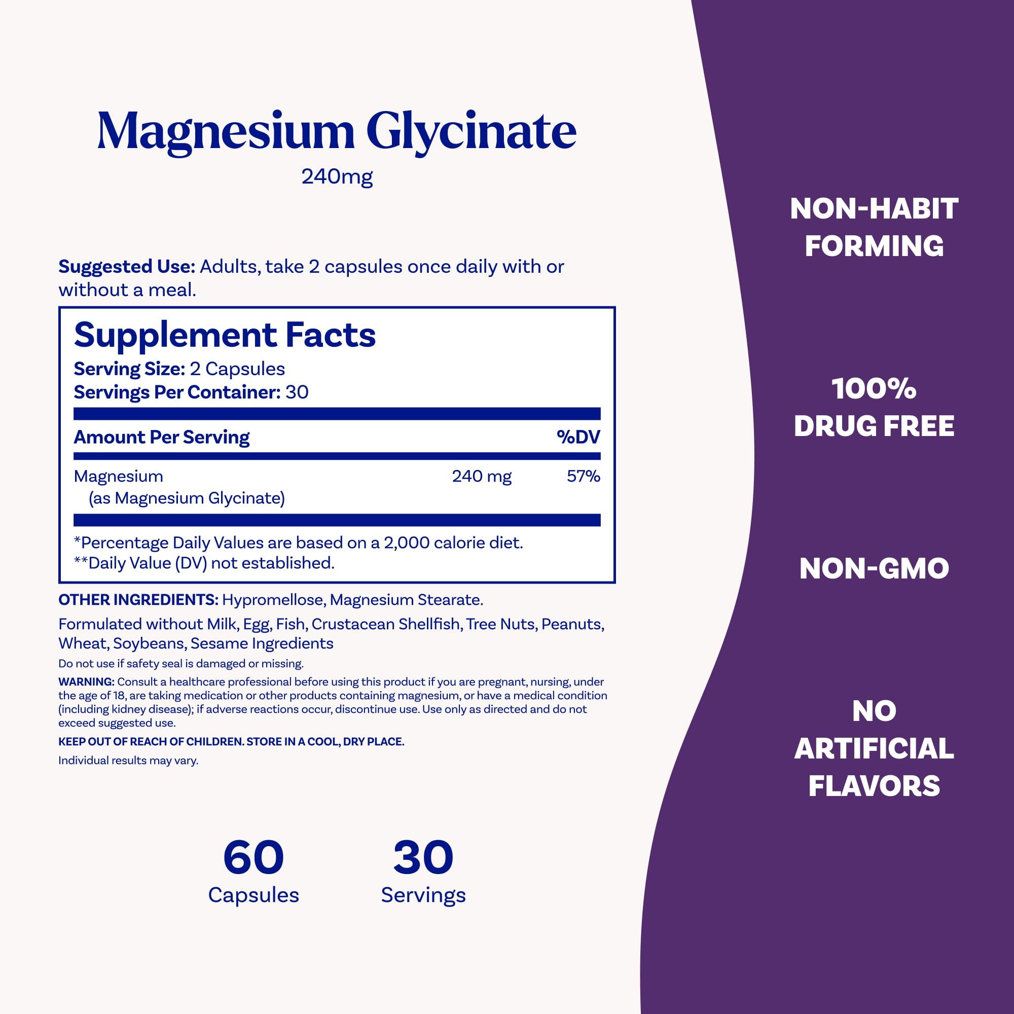 Natrol supplement facts panel shown in documentation