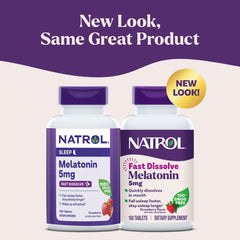 Natrol melatonin fast-dissolve tablet dissolves in mouth for convenience.
