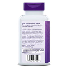 Natrol melatonin strawberry-flavor tablet ready to dissolve for quick sleep support.