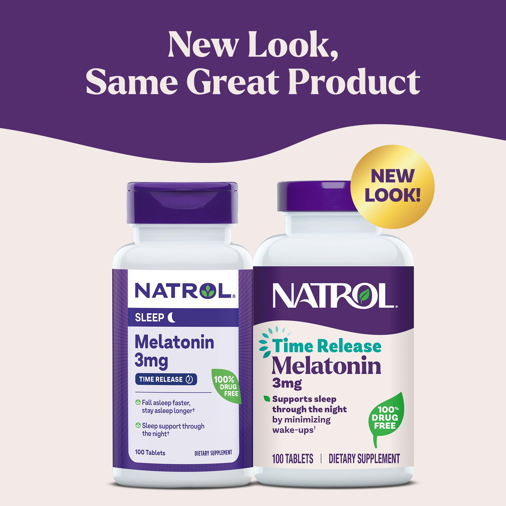 Natrol Melatonin two-layer tablet dissolving quickly to help fall asleep