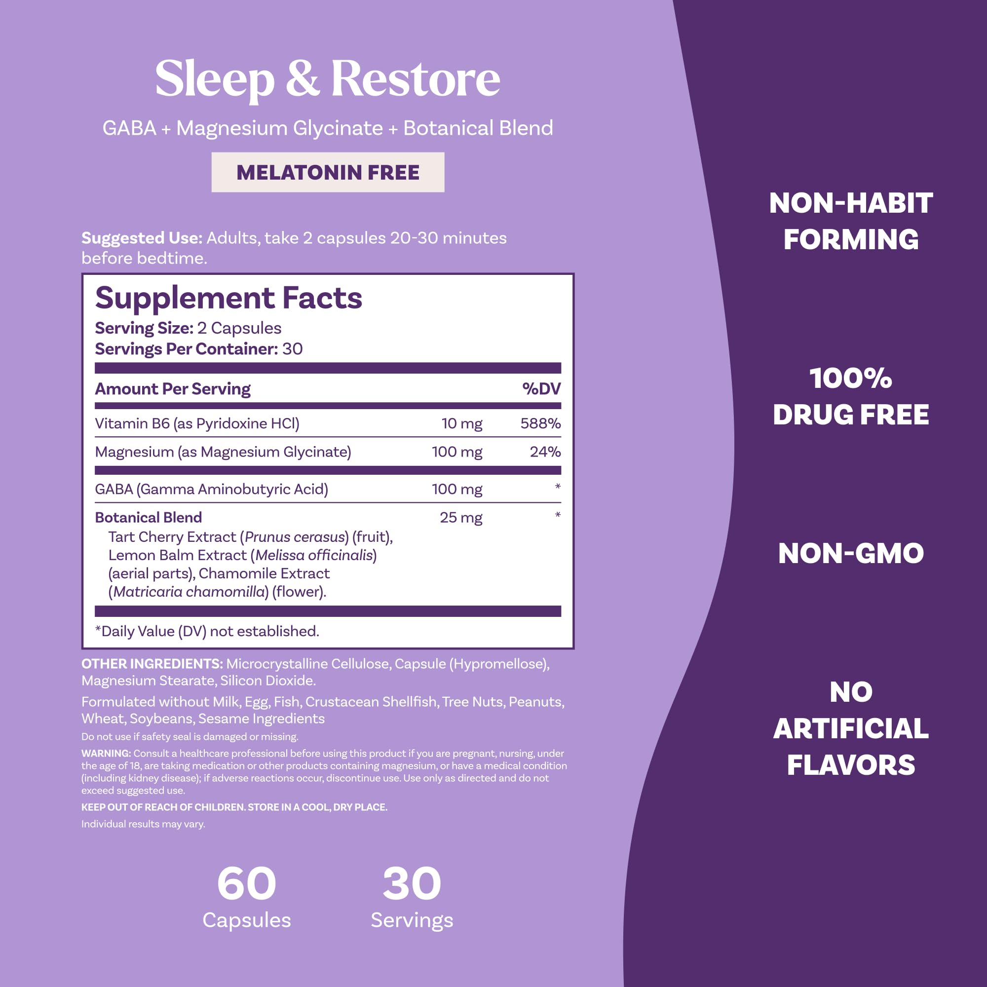 Natrol Sleep & Restore B6 image hints at support for regular nightly routines.