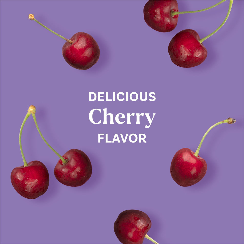 Cherry flavored gummies designed for night-time relaxation