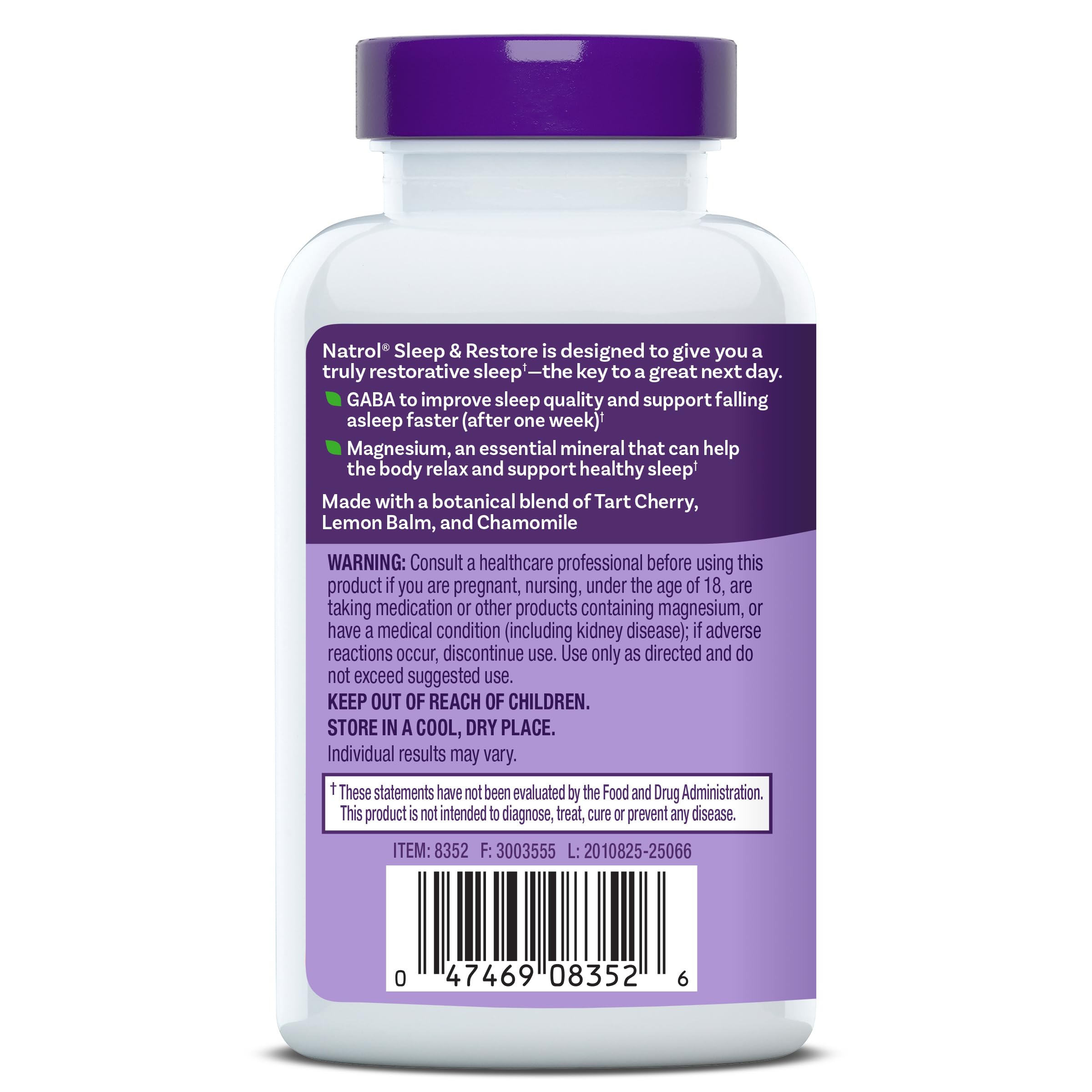 Natrol Sleep & Restore drug-free claim underlines a non-habit forming choice.