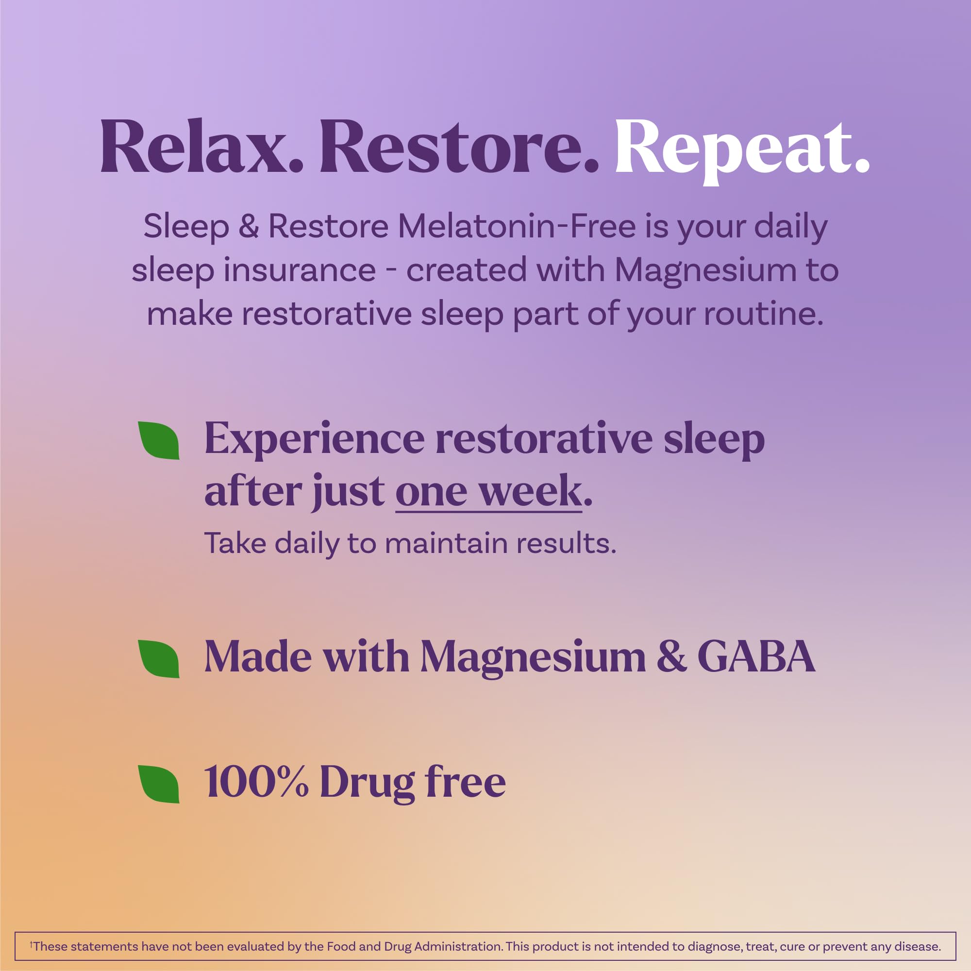 Natrol Sleep & Restore gummies serving showing two gummies for nightly routine