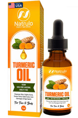 Natrulo Turmeric Repair Face Oil bottle shows pure formula for radiant skin.