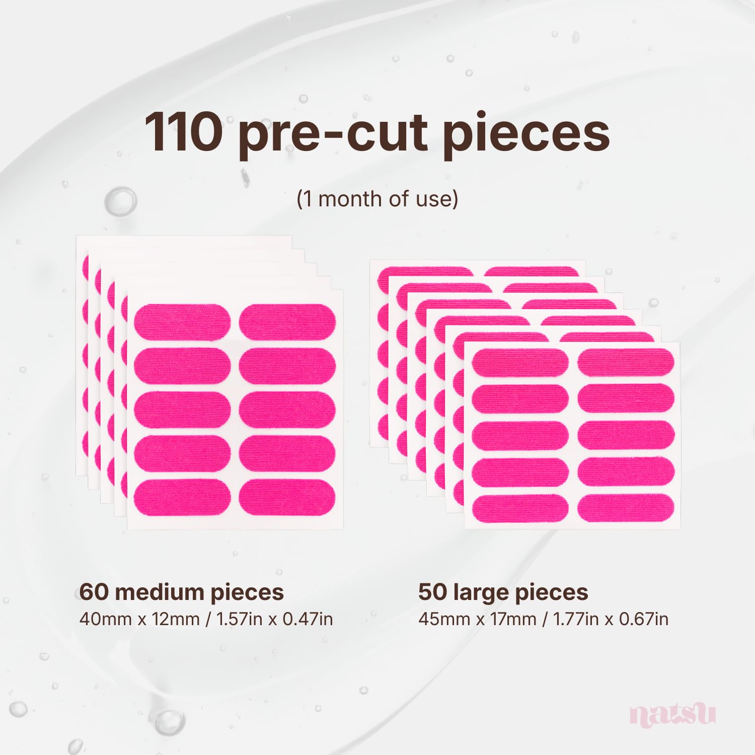 Natsu hypoallergenic tape offers breathable wear for overnight use.