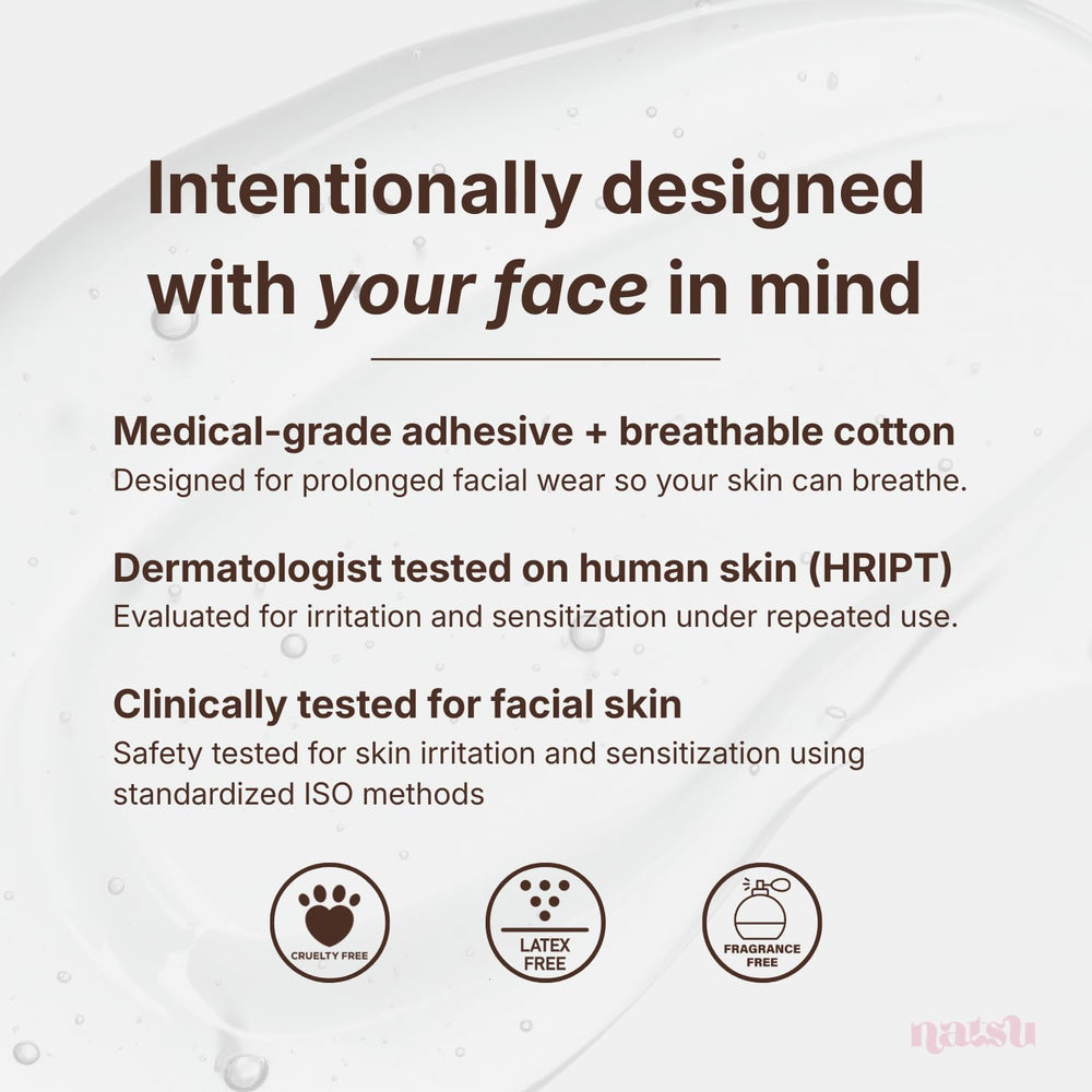 Natsu two-size pack fits different facial zones for versatile coverage.