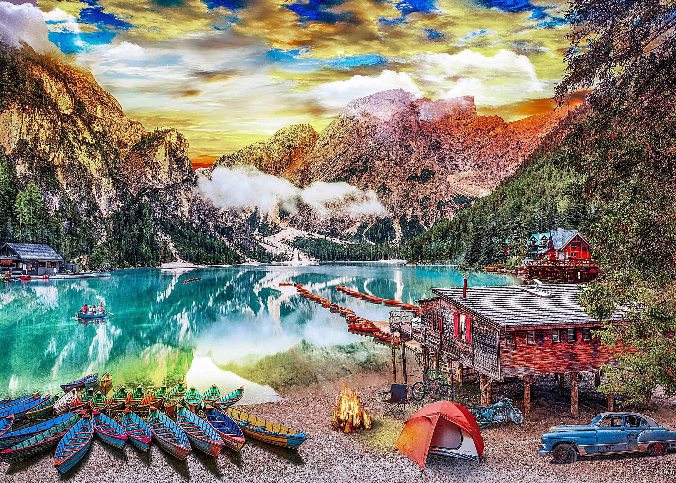 Nattork jigsaw puzzle 2000 pieces lakeside view, ideal for mindful leisure