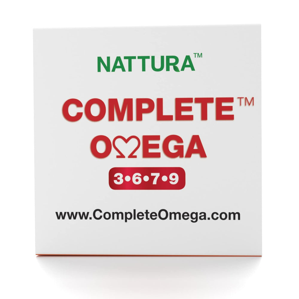 Nattura Complete Omega amber glass bottle protecting delicate oils from light.