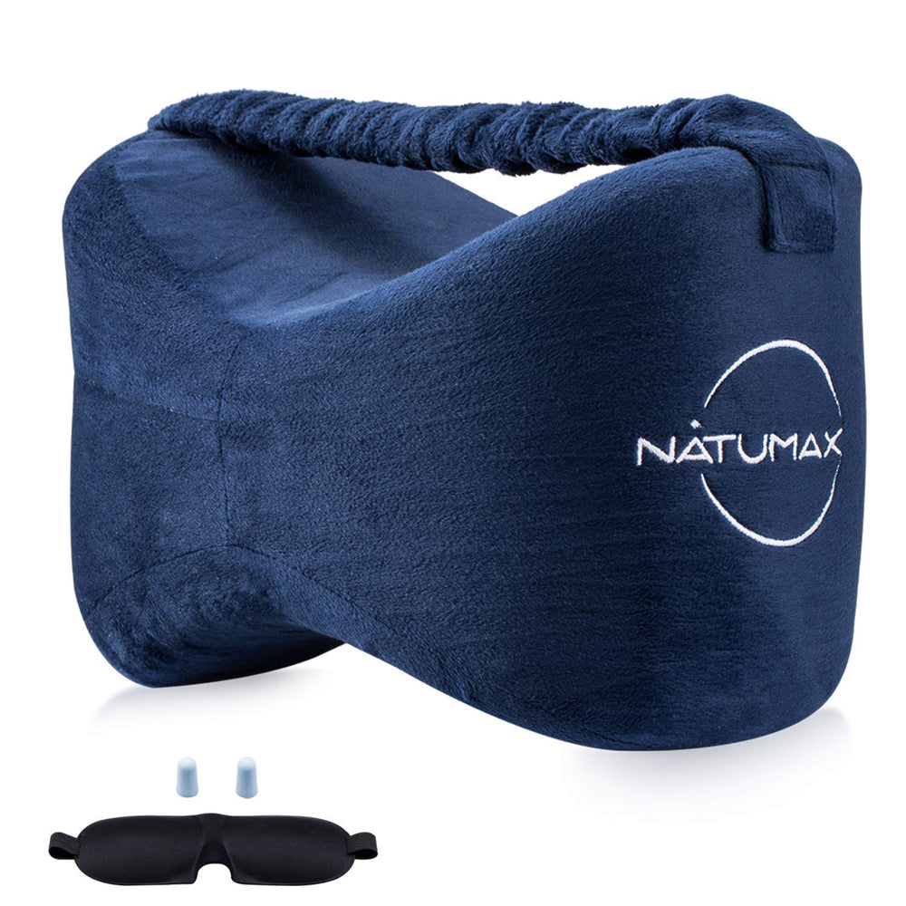 NATUMAX knee pillow between knees provides improved leg alignment and pressure relief