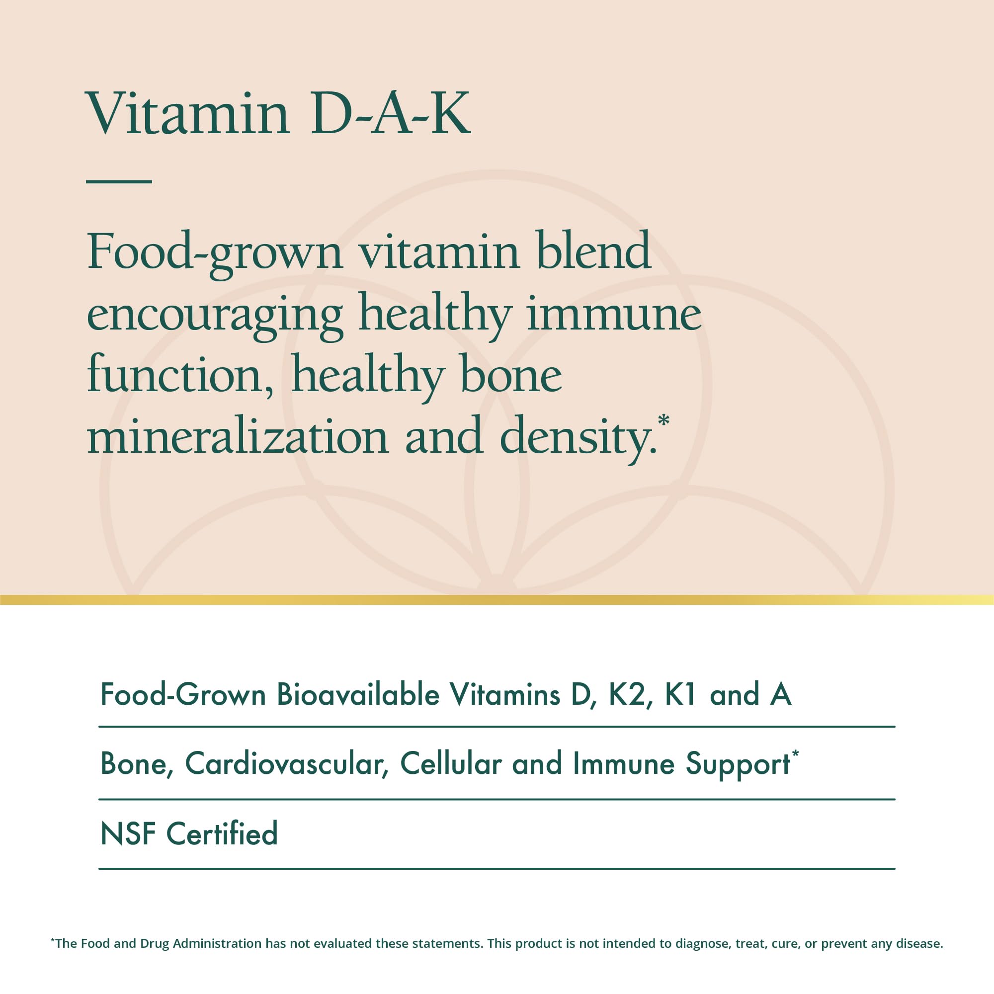 Natura Health Products Vitamin D-A-K label highlights ingredients.