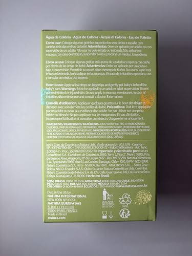 Natura Mom and Baby Cologne vegan and cruelty-free ingredients for peace of mind