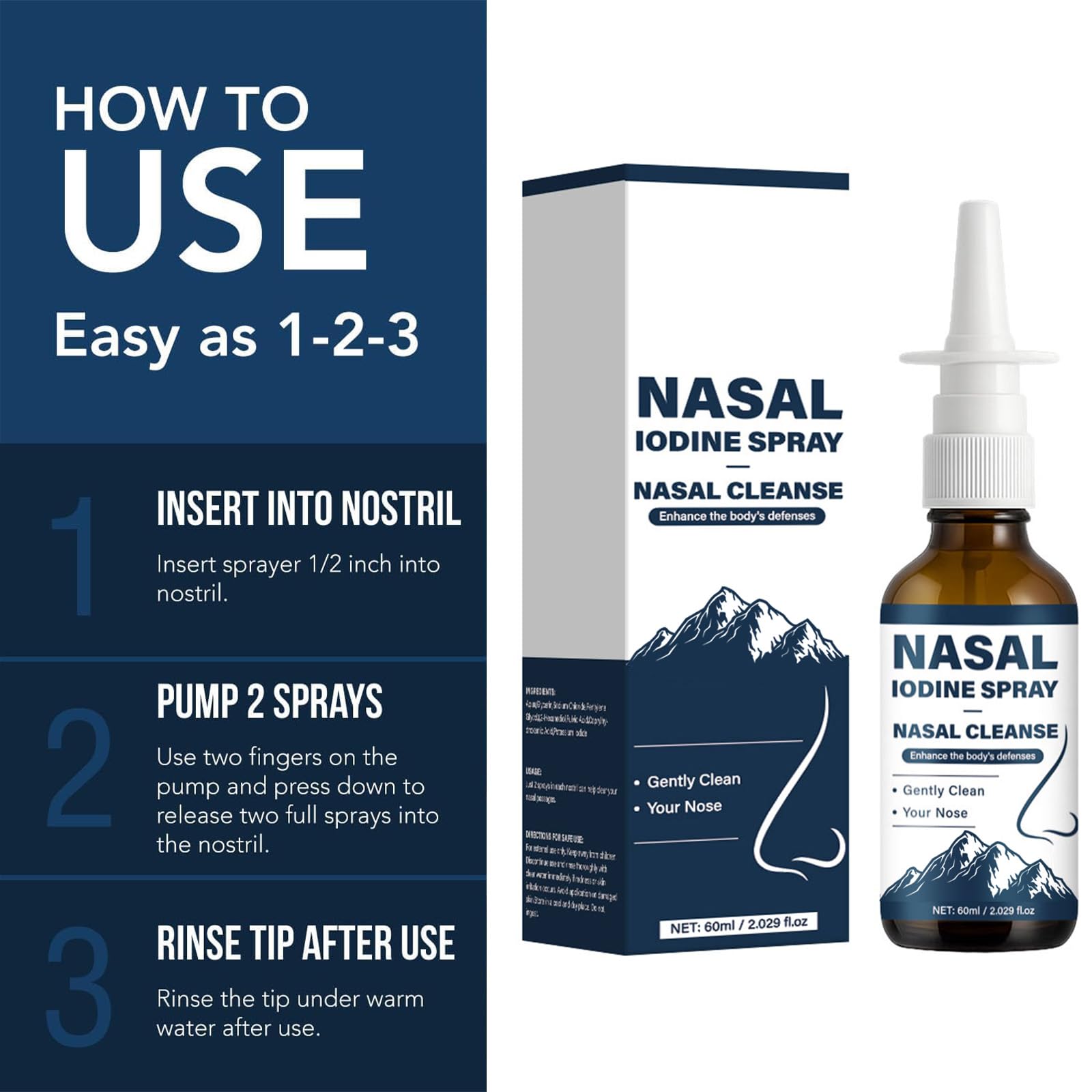 Compact travel case for Natura Derm Nutramd iodine nasal spray on the go