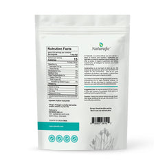 Naturafic psyllium powder being stirred into water for daily fiber