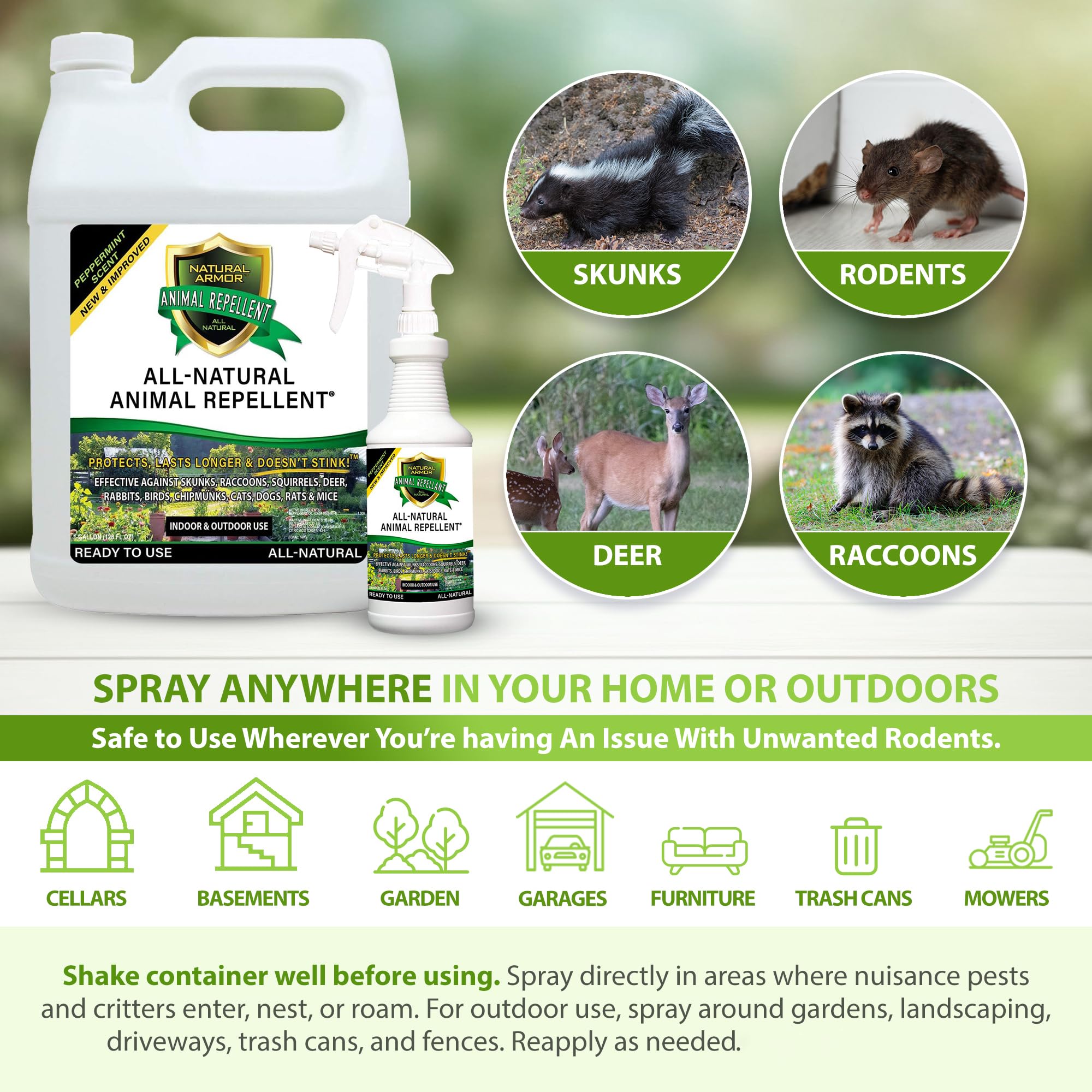 Natural Armor covers about 1,000 square feet per application.