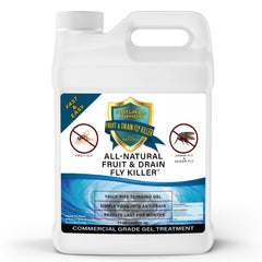 Natural Armor fruit fly gel pour targets drain breeding sites for quick control.