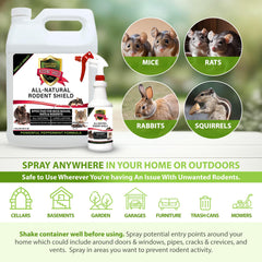 Natural Armor Peppermint Rodent Spray indoor use for kitchens and basements.