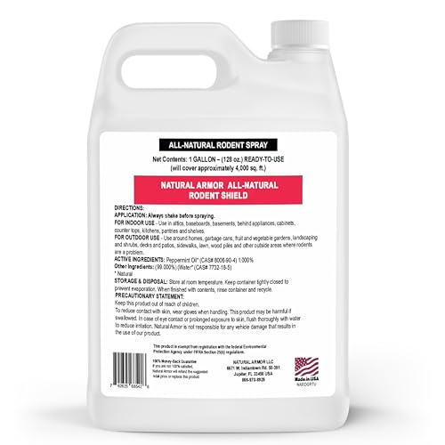 Natural Armor Peppermint Rodent Spray outdoor use on porches and yards.
