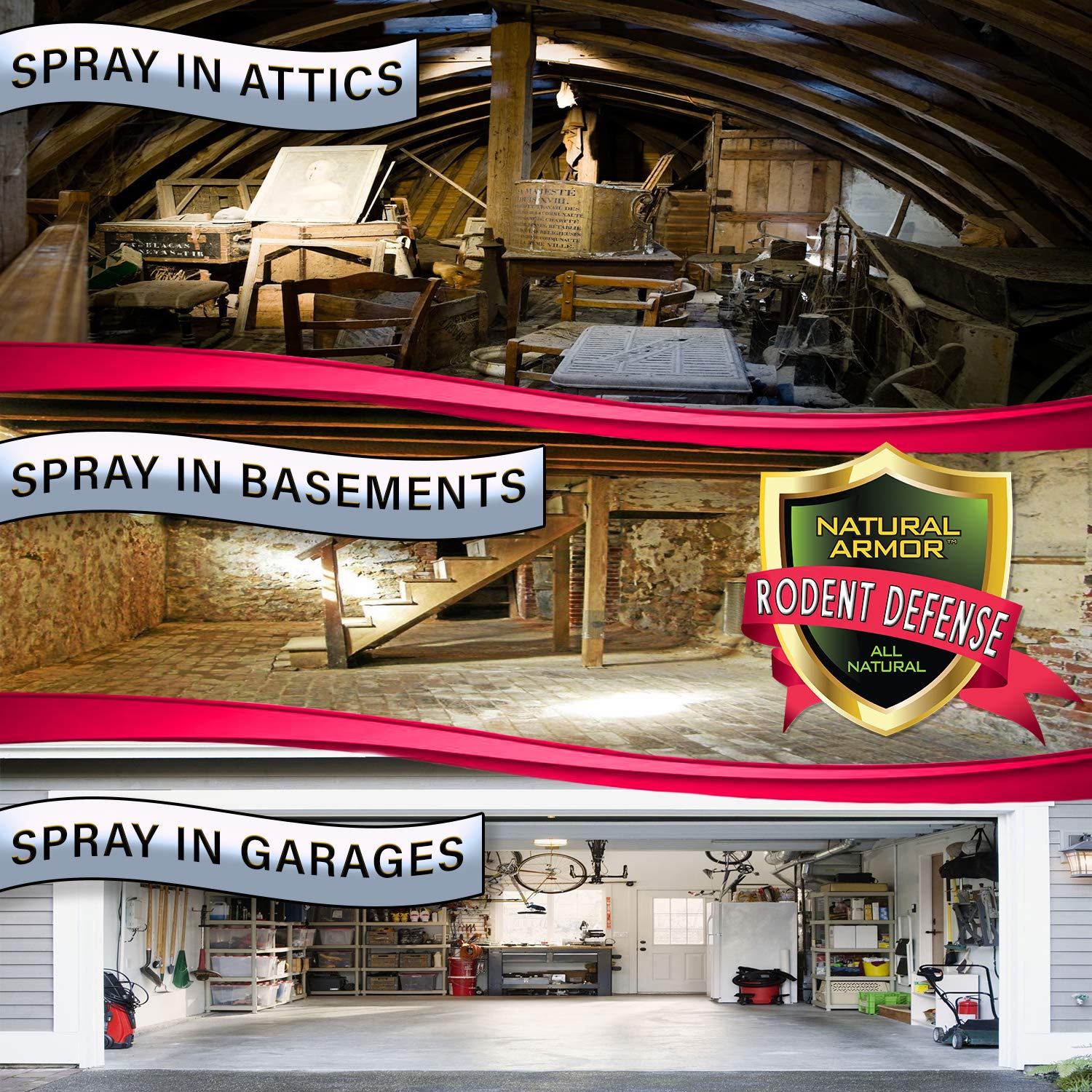 Natural Armor Rodent Shield applied near entryways to deter pests.