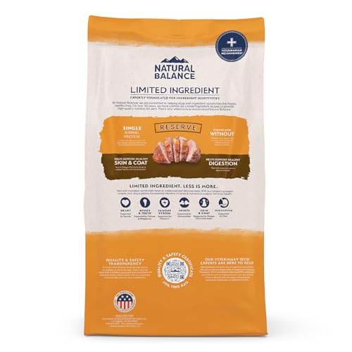 Natural Balance 22-pound bag offers convenient dog feeding.
