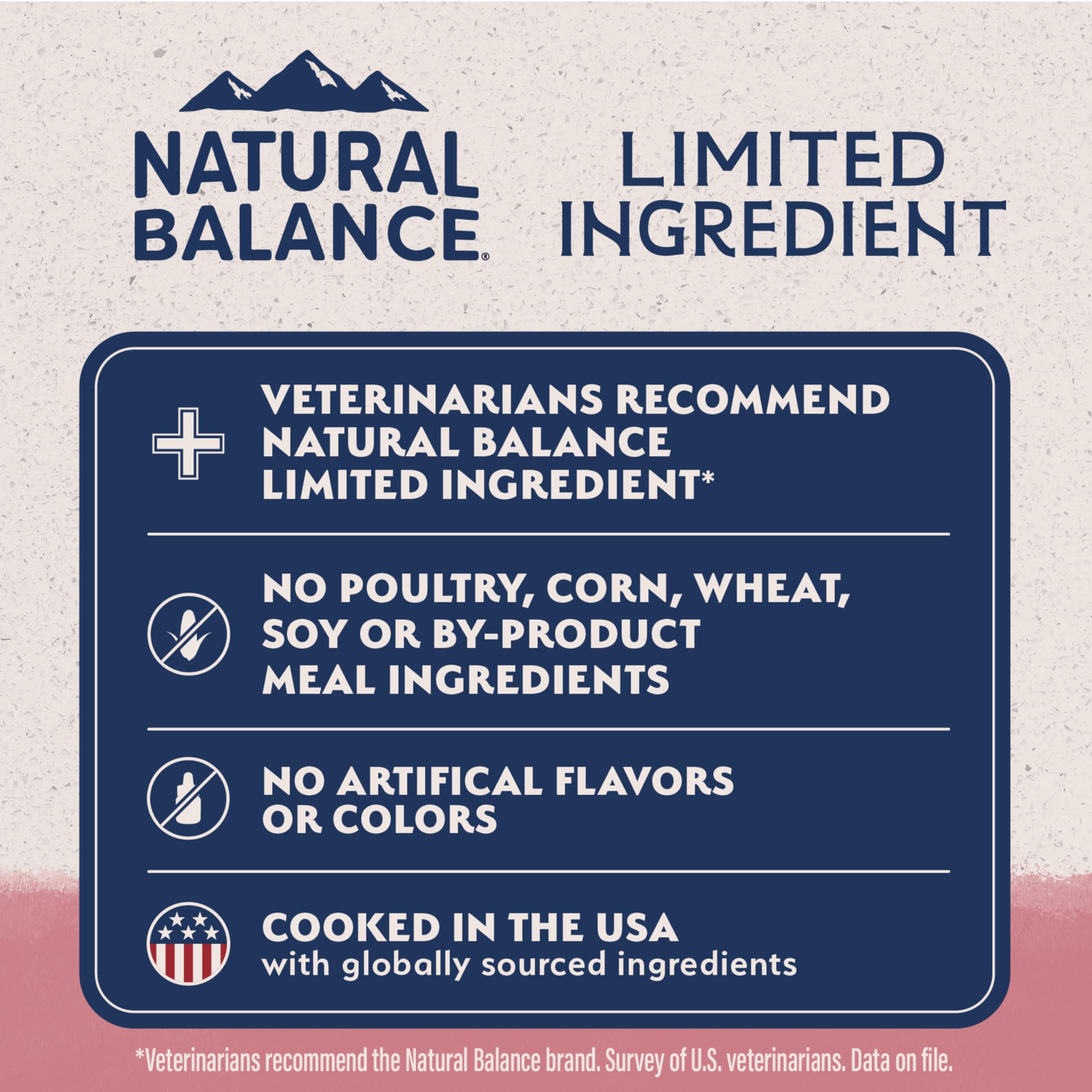 Natural Balance artificial-colors-free seal indicates clean flavor profile