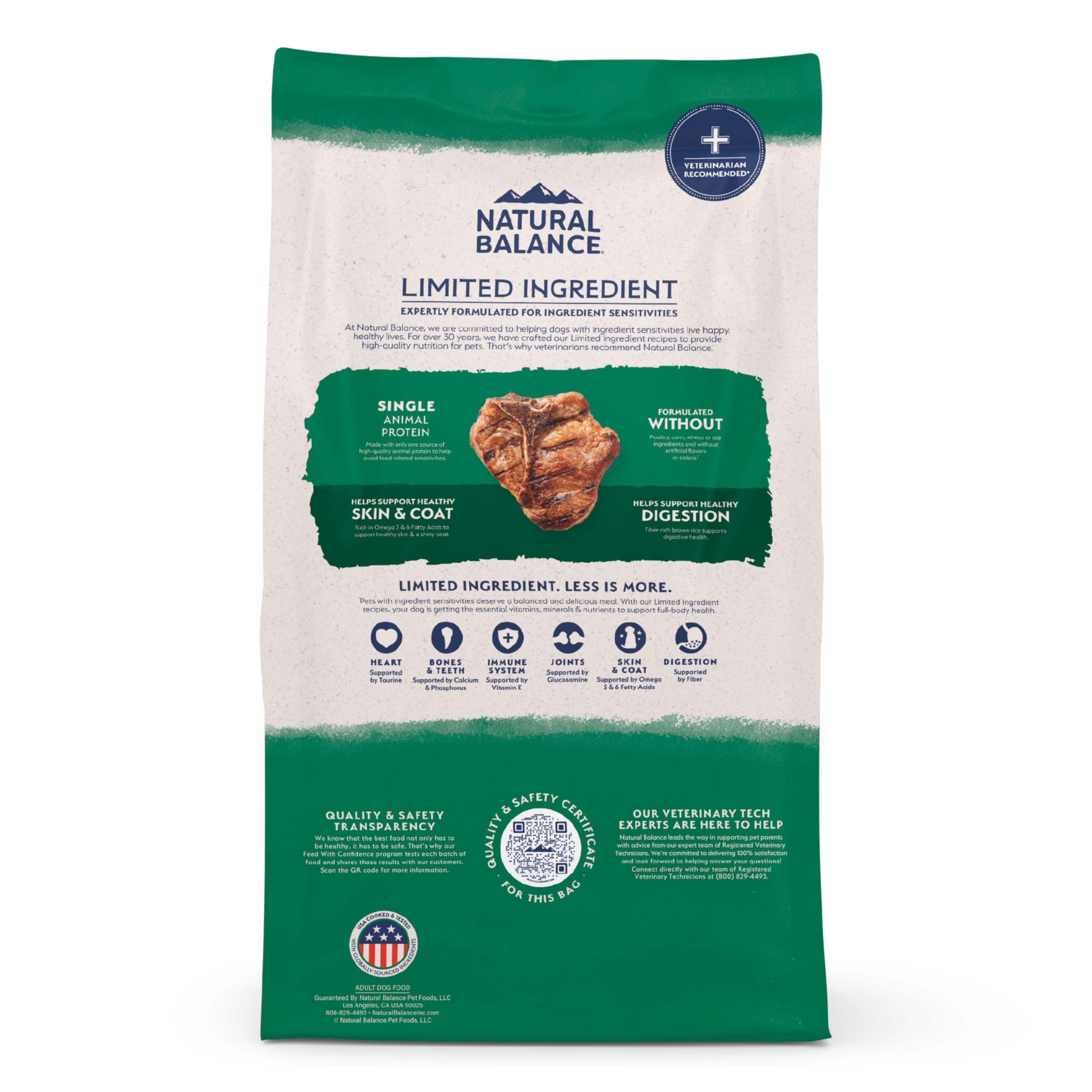 Natural Balance balanced-nutrition for digestive health with lamb and brown rice.