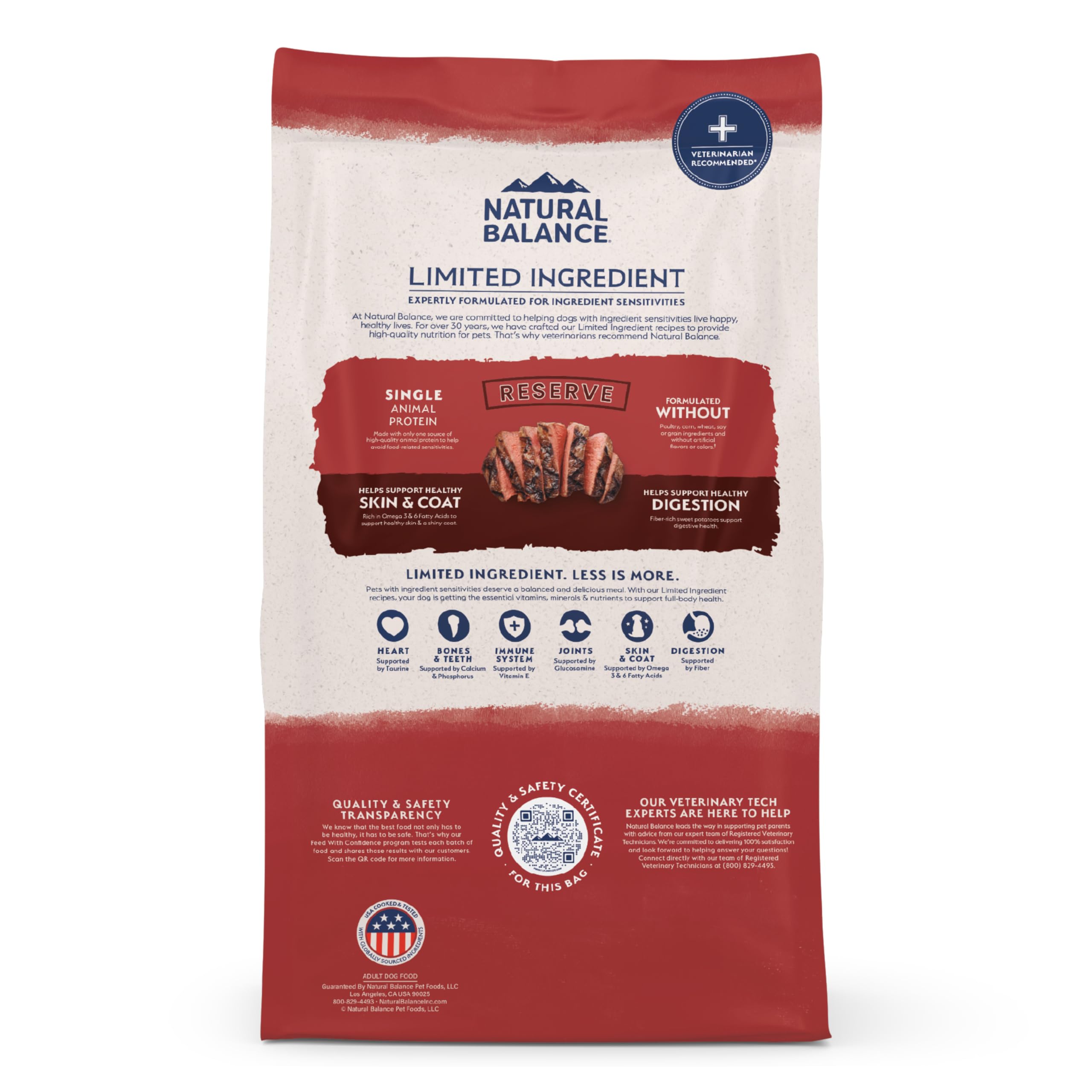 Natural Balance batch testing and feed-with-confidence label suggests safety and transparency.