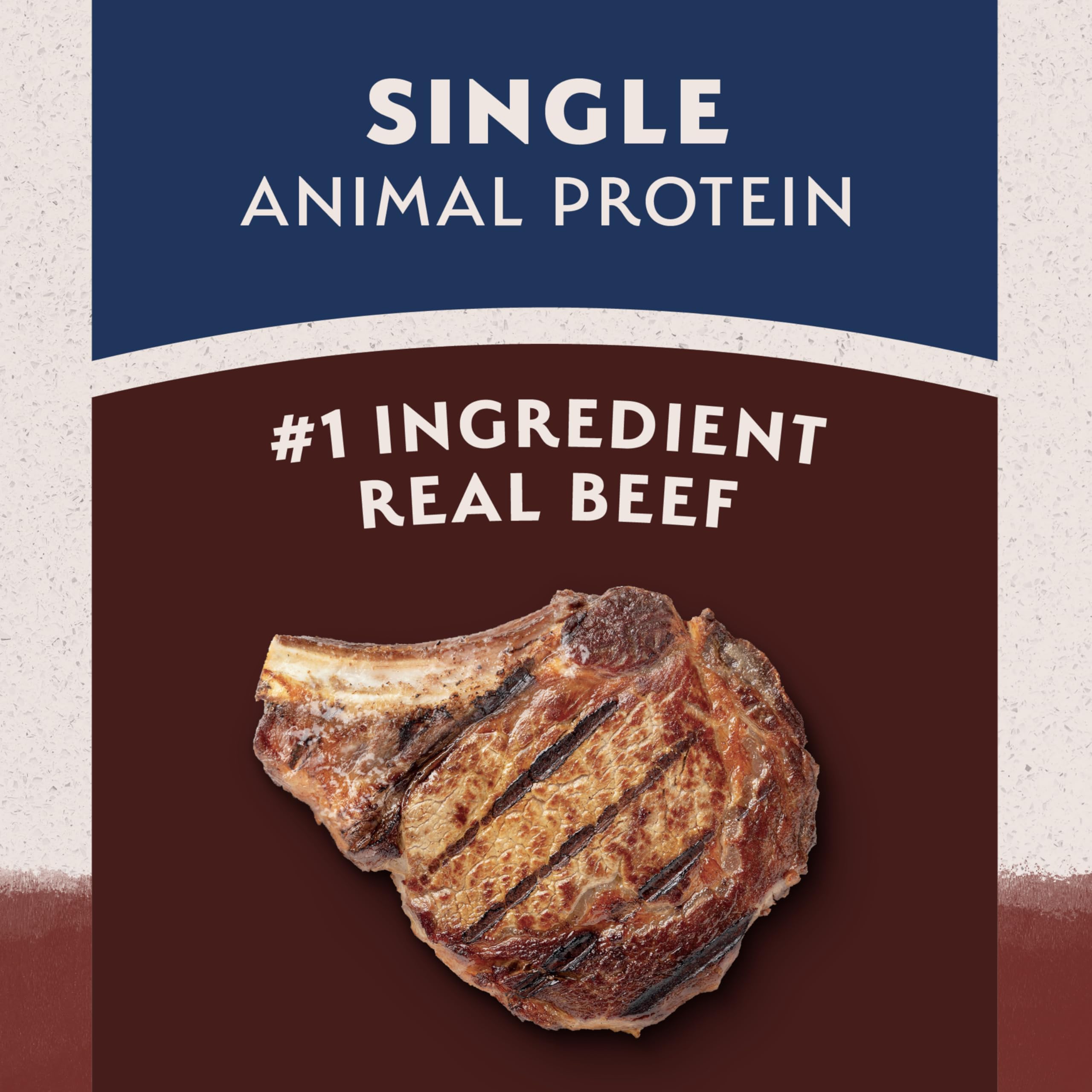 Beef and brown rice ingredient close-up showing high-quality ingredients