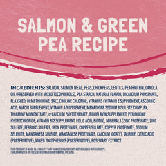 Natural Balance grain-free cat food with green peas highlights fiber for digestion
