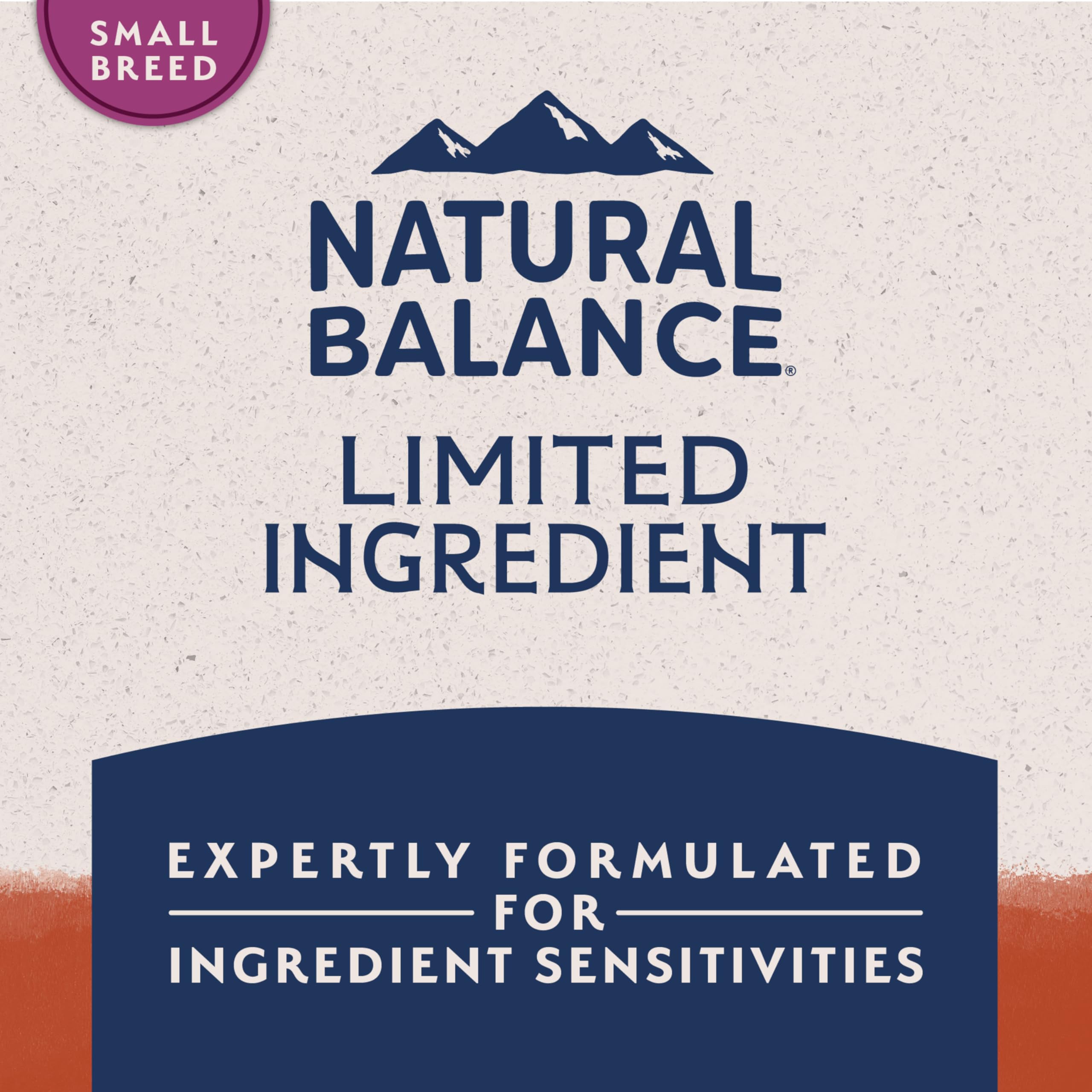 Natural Balance grain-free ingredients banner highlights no corn, wheat, or soy.