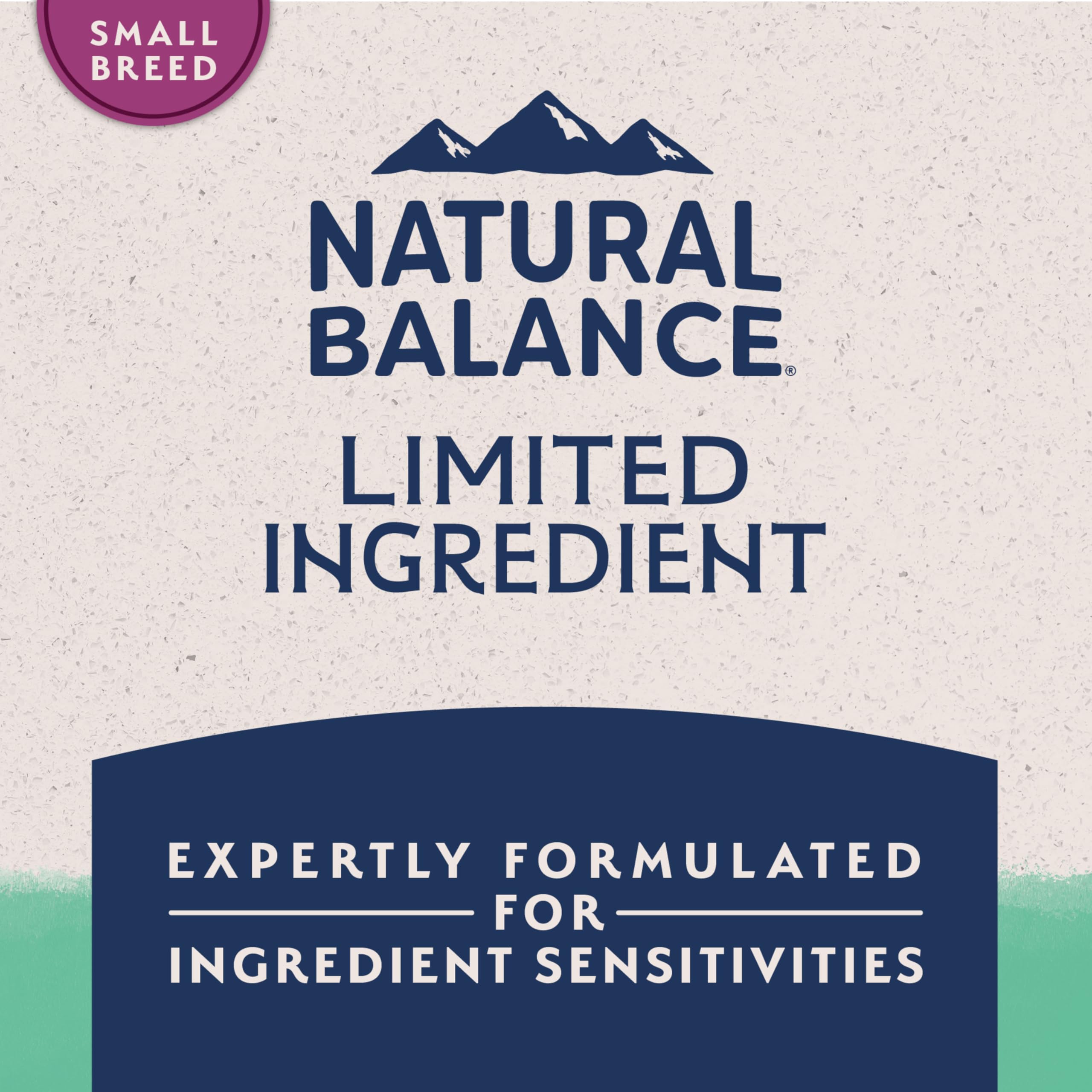 Natural Balance L.I.D. small breed kibble texture close-up and crunch.