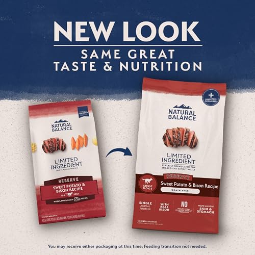 Natural Balance Limited Ingredient Bison ingredients label highlights single-protein nutrition.