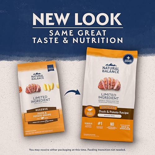 Natural Balance limited-ingredient formula close-up kibble for simple protein.