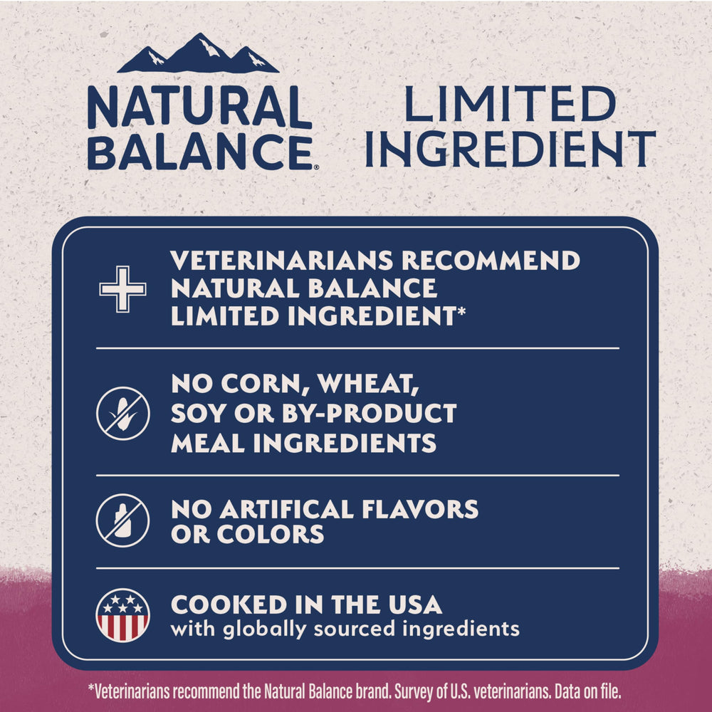 Natural Balance grain-free no-corn-wheat-soy claim on packaging