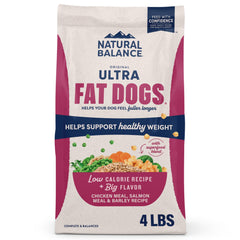 Natural Balance Original Ultra Fat Dogs bag front highlighting reduced-calorie formula