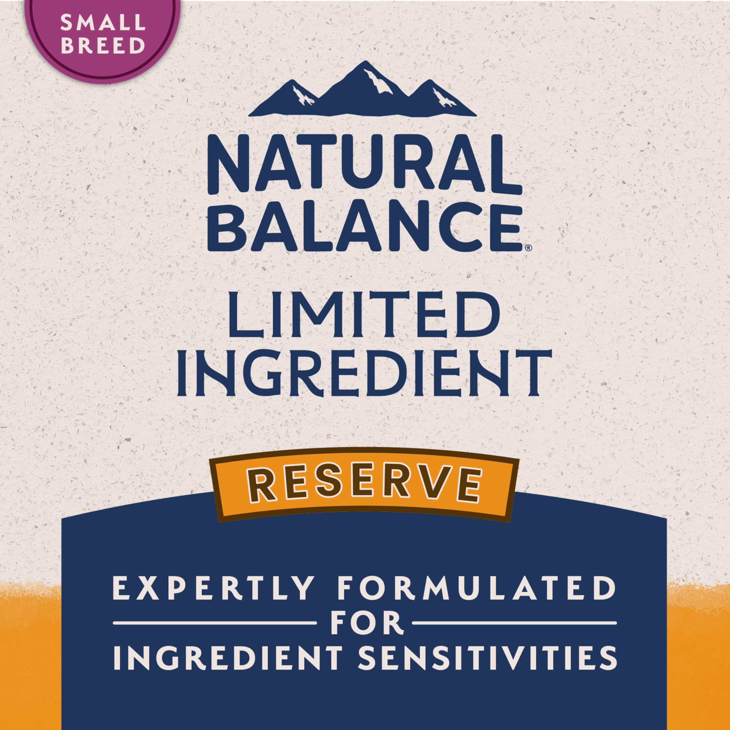 Natural Balance grain-free dog food bag suggests gentle nutrition for delicate digestion