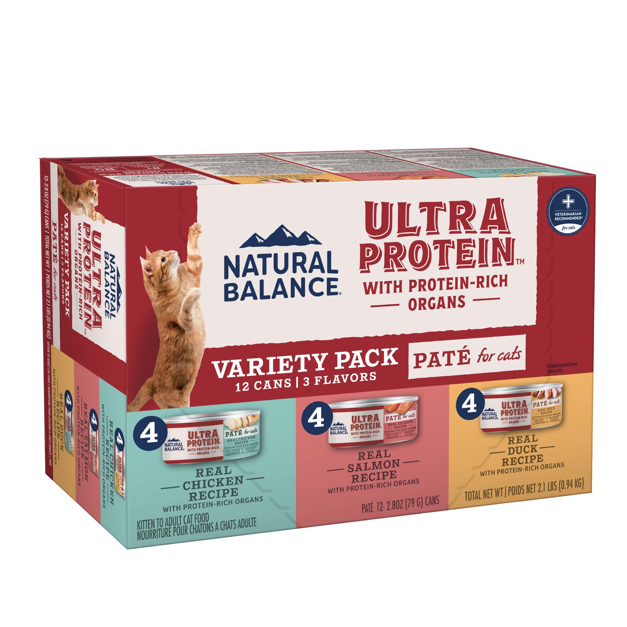 Natural Balance Ultra Protein Pate chicken can—premium taste with real organs.