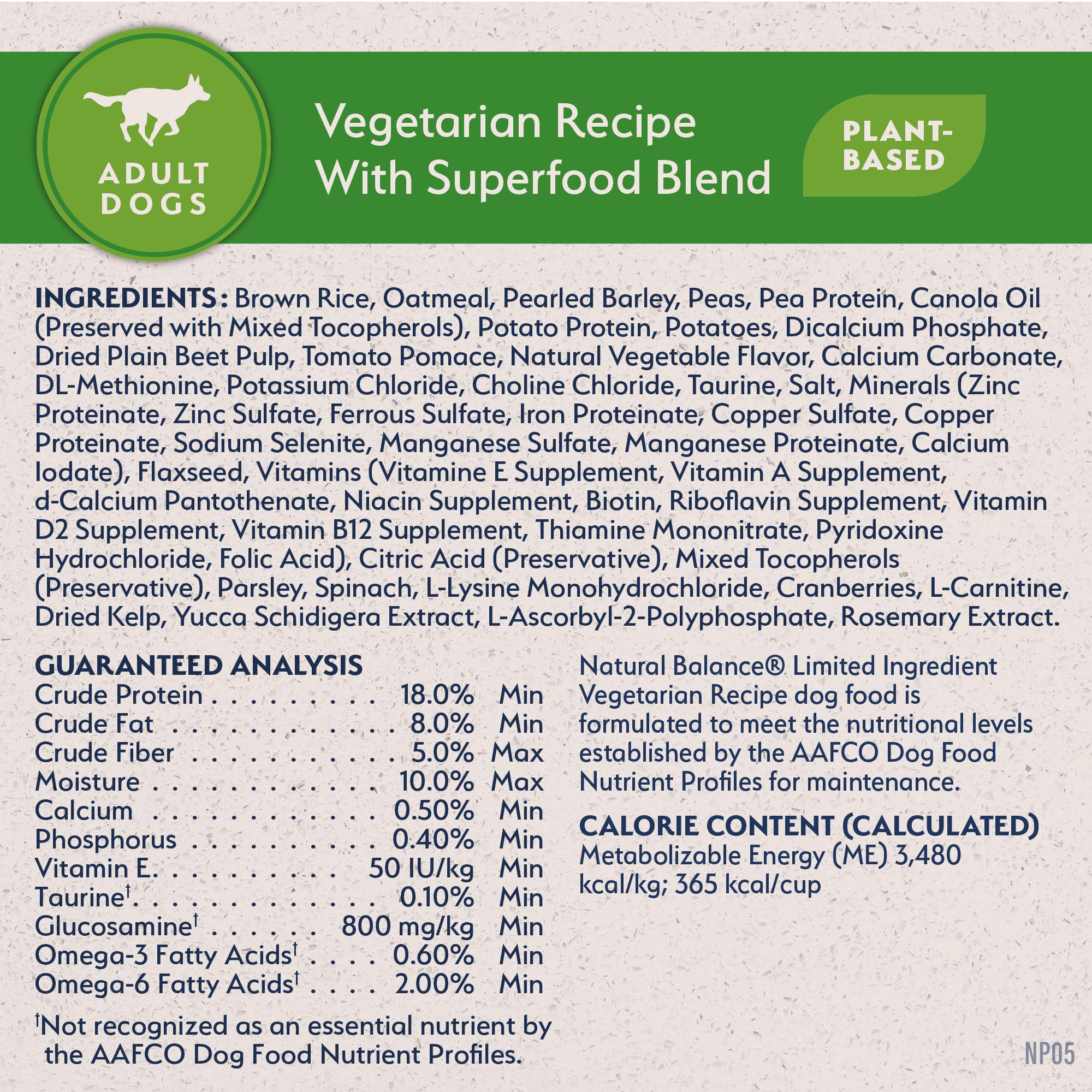 Natural Balance vet‑recommended batch safety testing label